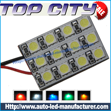 Topcity 12-SMD 5050 3*4 CM LED PCB Panel Lights, Dome Lights, Interior Panel Lights,Accent Lights - Car LED Interior Panel Lights